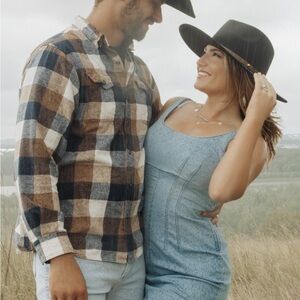 No Boundaries Light Blue Denim Square Neck Dress